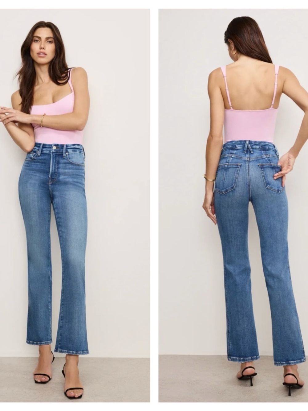 Good American Soft Tech Good Curve Straight Leg Jeans High-Rise Indigo Blue
